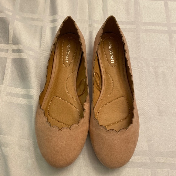 Lane Bryant Shoes - Light pink Lane Bryant suede flats wide width